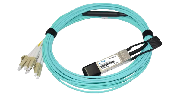 AOC-QSFP-4LC10G-15M-AT Universally Coded MSA Compliant Active Optical Breakout Cable 40GBase QSFP+ to 4 Duplex LC (850nm, MMF, 15m)