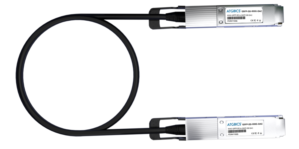 DAC-QSFP-DD-800G-0.5M Universally Coded MSA Compliant Direct Attach Copper Cable 800GBase QSFP-DD (Passive Twinax, 0.5m)