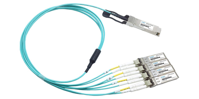 AOC-QSFP28-4SFP25G-I-20M Universally Coded MSA compliant Active Optical Breakout Cable 100GBase QSFP28 to 4x25GBase SFP28 (850nm, MMF, 20m, Ind Temp)