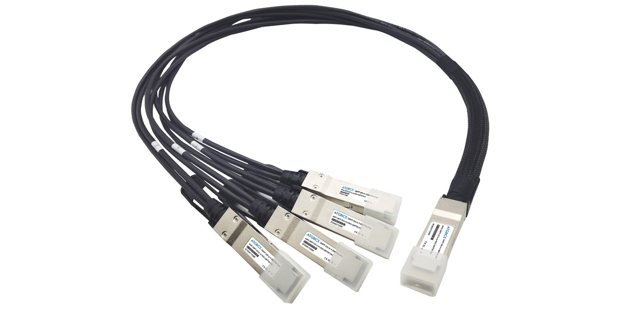 H-D400-4Q100-3M Arista® compatible Direct Attach Copper Breakout Cable 400GBase CR8 QSFP-DD to 4x100GBase CR4 QSFP28 (Active Twinax, 3m)
