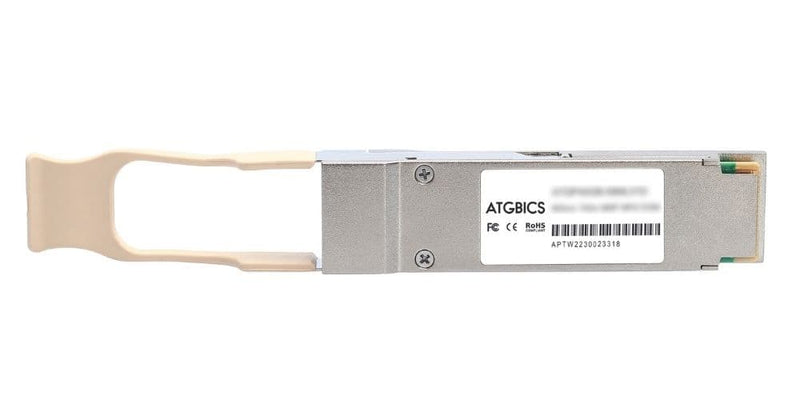 Part Number 10401, Extreme Compatible Transceiver QSFP28 100GBase-SR4 (850nm, MMF, 100m, MPO, DOM), ATGBICS
