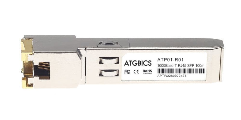 Part Number 1442200G1, AdTran Compatible Transceiver SFP 100Base-T (Copper RJ45, 100m), ATGBICS