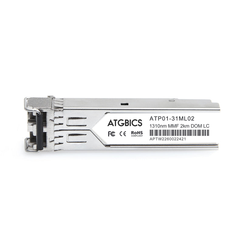 Part Number AFCT-5765ANPZ, Avago Broadcom Compatible Transceiver SFP 100Base-EX (1310nm, SMF, DMI, 40km, DOM, Ind Temp), ATGBICS