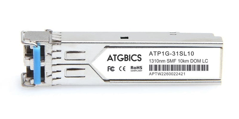 Part Number AFCT-5705ALZ, Avago Broadcom Compatible Transceiver SFP 1000Base-LX (1310nm, SMF, 10km Ind Temp), ATGBICS