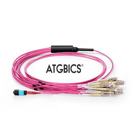 ATGBICS MPO Female-12 LC Duplex 24 Fibres OM4 50/125 Multimode Breakout Cable, Type B, LSZH 3.0, 7m