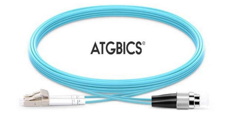 LC-FC OM3, Fibre Patch Cable, Multimode, Duplex, Aqua, 10m, ATGBICS