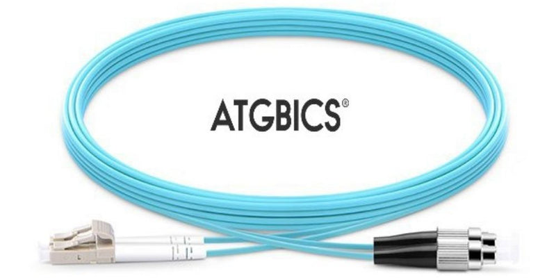 LC-FC OM3, Fibre Patch Cable, Multimode, Simplex, Aqua, 15m, ATGBICS