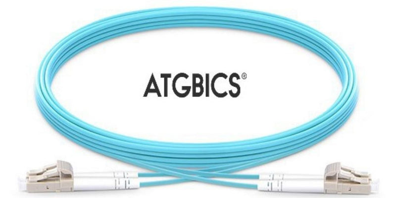 LC-LC OM3, HPE AJ834A Compatible Fibre Patch Cable, Multimode, Duplex, Aqua, 1m, ATGBICS