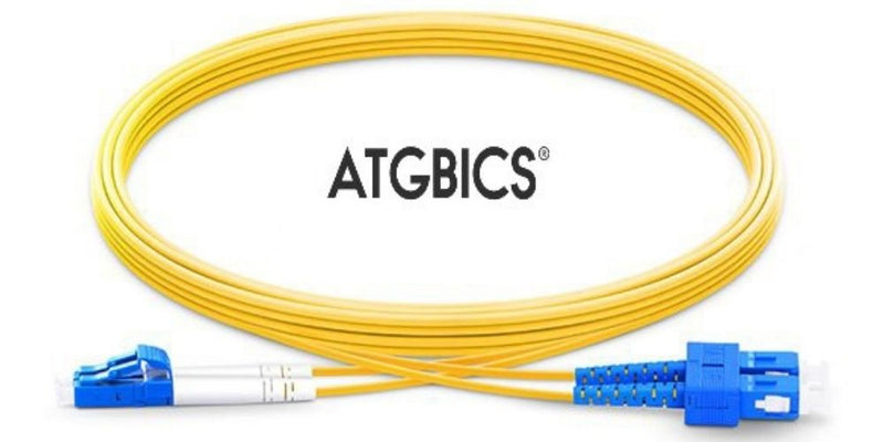 LC-SC OS2, Fibre Patch Cable, Singlemode, Duplex, Yellow, 10m, ATGBICS