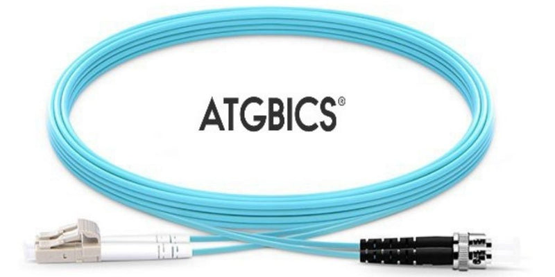 LC-ST OM4, Fibre Patch Cable, Multimode, Simplex, Aqua, 15m, ATGBICS