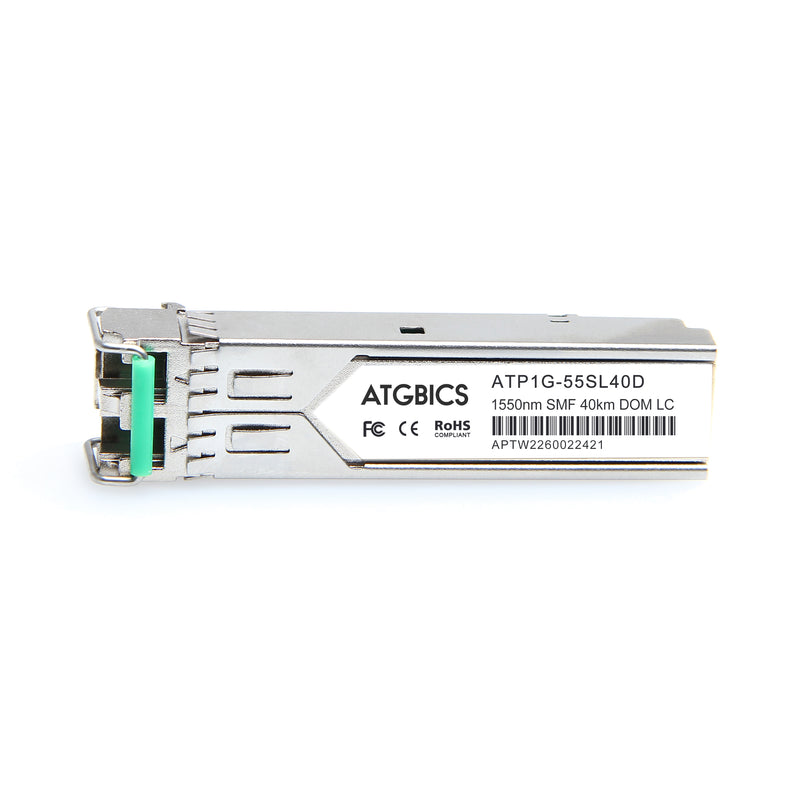 Part Number AFCT-57V6ANSZ , Avago Broadcom Compatible Transceiver SFP 1000Base-EX (1550nm, SMF, 40km, DOM, Ind Temp), ATGBICS