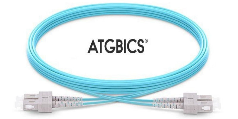 SC-SC OM4, Fibre Patch Cable, Multimode, Duplex, Aqua, 2m, ATGBICS
