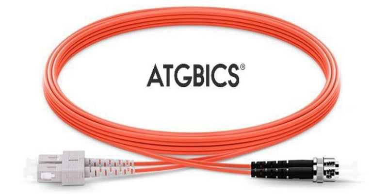 SC-ST OM2, Fibre Patch Cable, Multimode, Duplex, Orange, 1m, ATGBICS