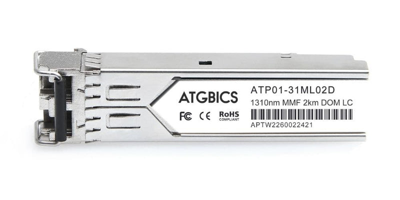 Part Number SFP-100-LC-MM, Alcatel Compatible Transceiver SFP, 100Base-FX (1310nm, MMF, 2km, DOM), ATGBICS