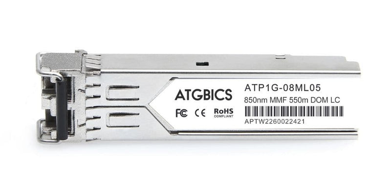 Part Number SFP-1G-SX, Arista Compatible Transceiver SFP 1000Base-SX (850nm, MMF, 550m), ATGBICS