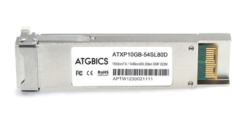 Part Number XFP-10GBX-D-80, Cisco Compatible Transceiver XFP 10GBase-BX (Tx1550/Rx1490nm, 80km, SMF, DOM), ATGBICS