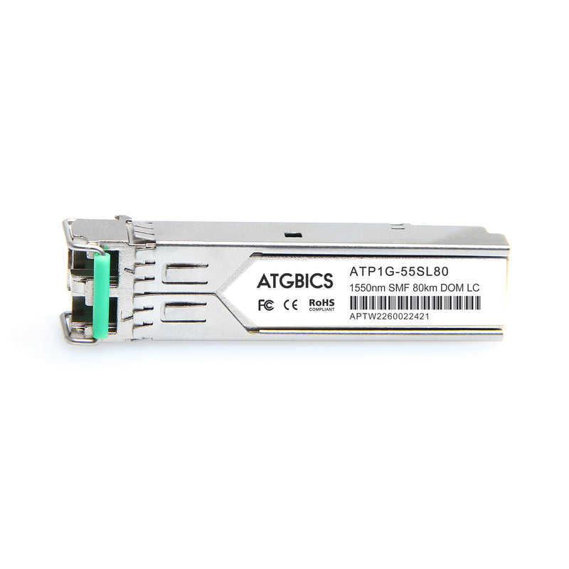 Part Number FTLF1621P2WCL, Finisar Compatible Transceiver SFP 2GBase-ZX (1550nm, SMF, LC, DOM, Ext Temp), ATGBICS